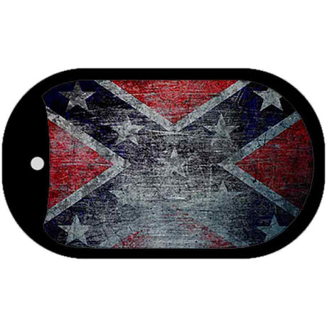 Confederate Flag Scratched Novelty Metal Dog Tag Necklace DT-8110