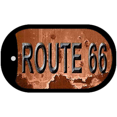 Route 66 Rusty Novelty Metal Dog Tag Necklace DT-8115