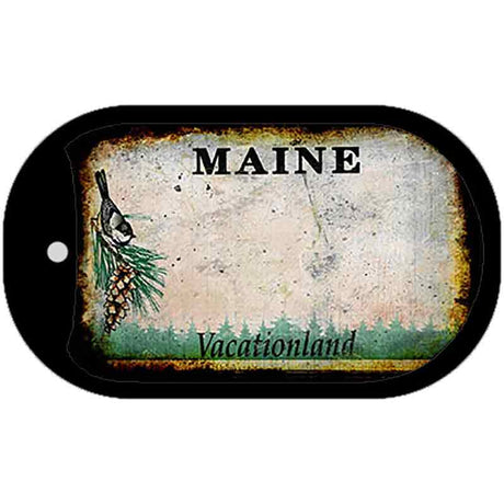 Maine Rusty Blank Novelty Metal Dog Tag Necklace DT-8136