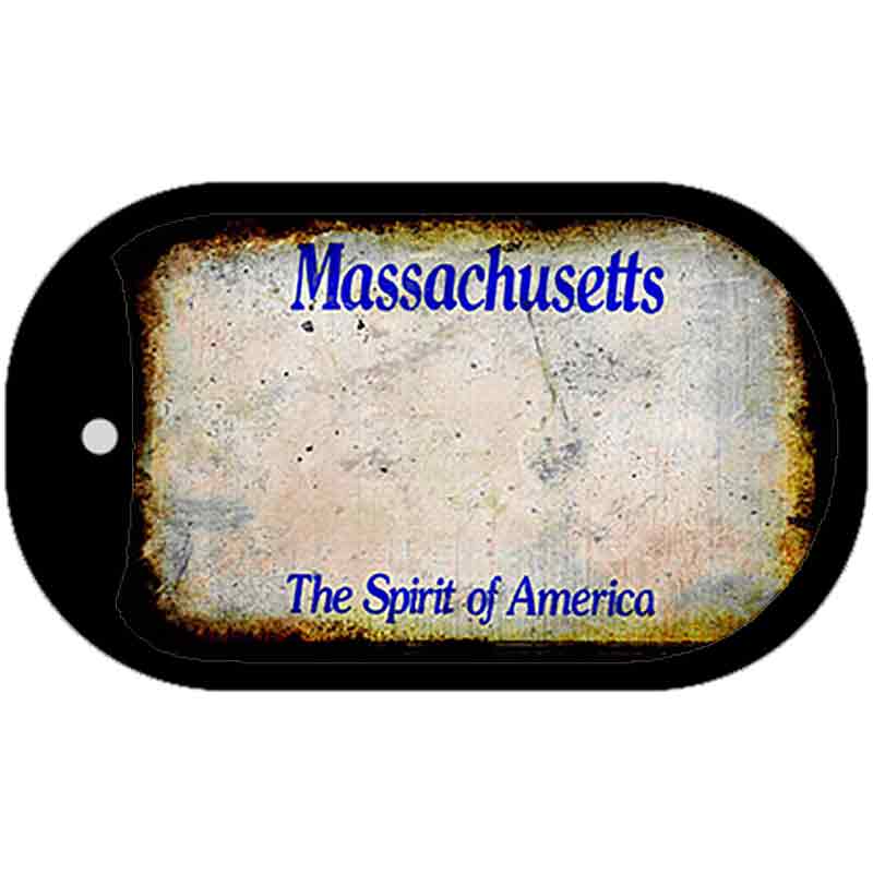 Massachusetts Rusty Blank Novelty Metal Dog Tag Necklace DT-8138