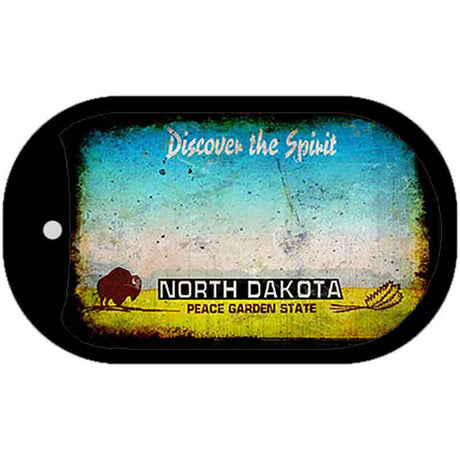 North Dakota Rusty Blank Novelty Metal Dog Tag Necklace DT-8151