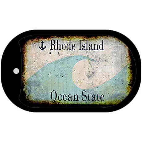 Rhode Island Rusty Blank Novelty Metal Dog Tag Necklace DT-8156