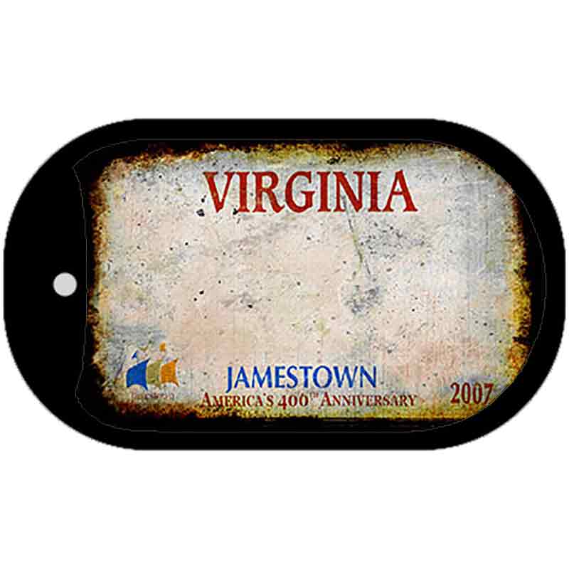 Virginia Rusty Blank Novelty Metal Dog Tag Necklace DT-8163