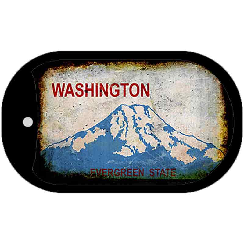 Washington Rusty Blank Novelty Metal Dog Tag Necklace DT-8164