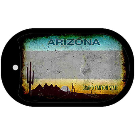 Arizona Grey Rusty Blank Novelty Metal Dog Tag Necklace DT-8169
