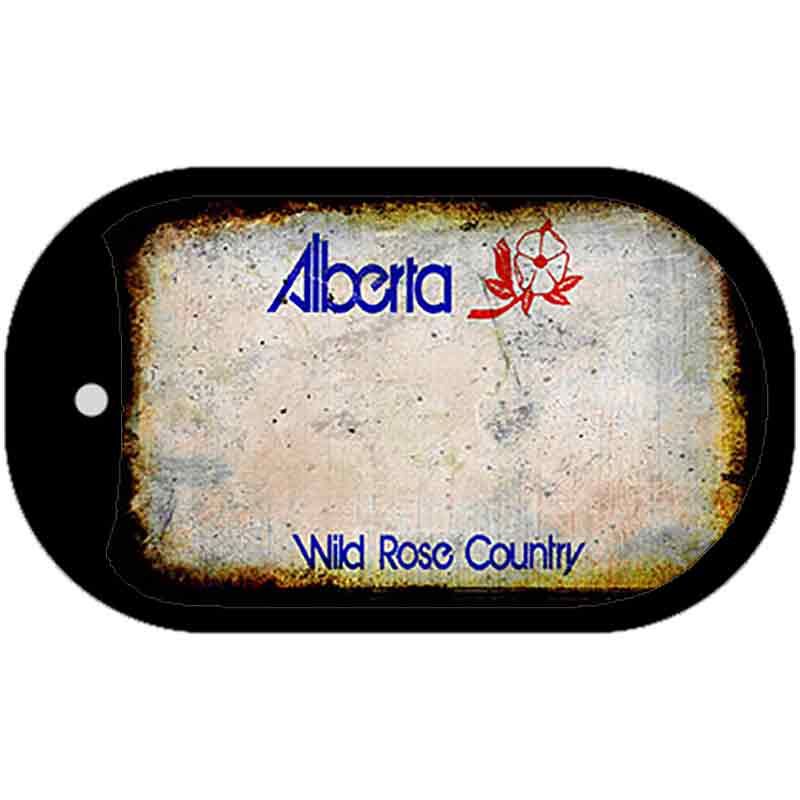 Alberta Rusty Blank Novelty Metal Dog Tag Necklace DT-8175