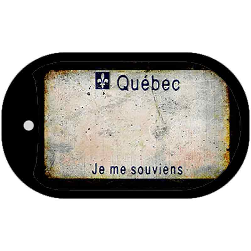 Quebec Rusty Blank Novelty Metal Dog Tag Necklace DT-8185