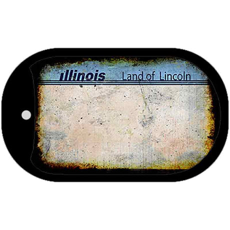 Illinois Rusty Blank Novelty Metal Dog Tag Necklace DT-8189