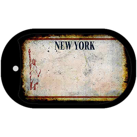 New York White Rusty Blank Novelty Metal Dog Tag Necklace DT-8201