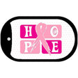 Hope Breast Cancer Ribbon Novelty Metal Dog Tag Necklace DT-8228