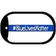 Blue Lives Matter White Novelty Dog Tag Necklace DT-8248