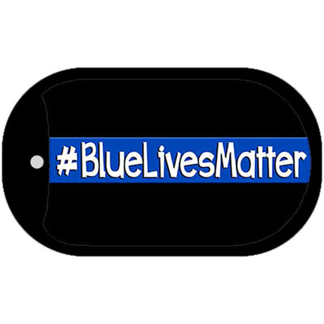 Blue Lives Matter Black Novelty Dog Tag Necklace DT-8249