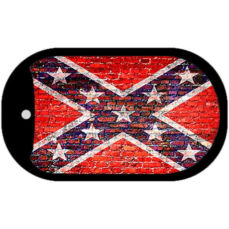 Rebel Flag Brick Wall Novelty Metal Dog Tag Necklace DT-8277