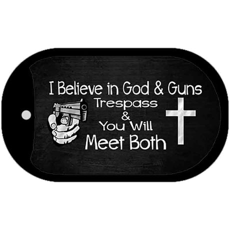 God and Guns Novelty Metal Dog Tag Necklace DT-8287