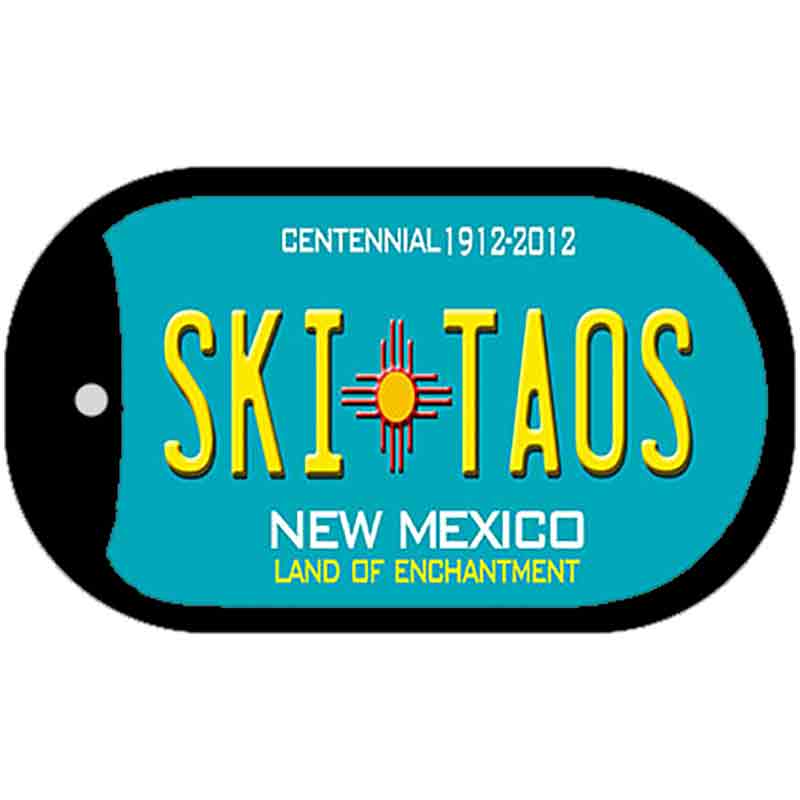 Ski Taos Teal New Mexico Novelty Metal Dog Tag Necklace DT-8290