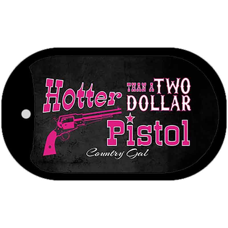 Two Dollar Pistol Novelty Metal Dog Tag Necklace DT-8331