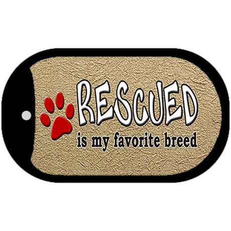 Rescued Is My Favorite Novelty Metal Dog Tag Necklace DT-8354