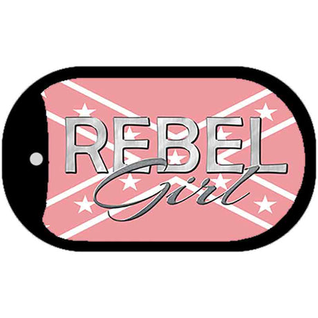 Rebel Girl Pink Novelty Metal Dog Tag Necklace DT-8359