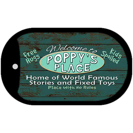 Welcome to Poppys Place Novelty Metal Dog Tag Necklace DT-8370