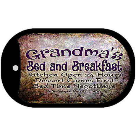 Grandmas Bed and Breakfast Novelty Metal Dog Tag Necklace DT-8375