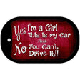 Yes I'm A Girl Novelty Metal Dog Tag Necklace DT-8388