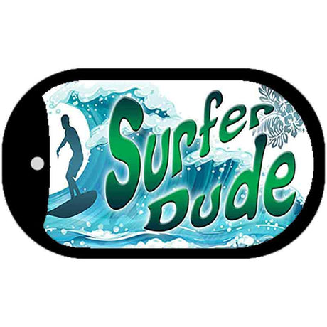 Surfer Dude Novelty Metal Dog Tag Necklace DT-8393