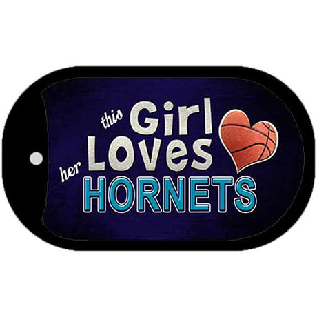 This Girl Loves Her Hornets Novelty Metal Dog Tag Necklace DT-8421