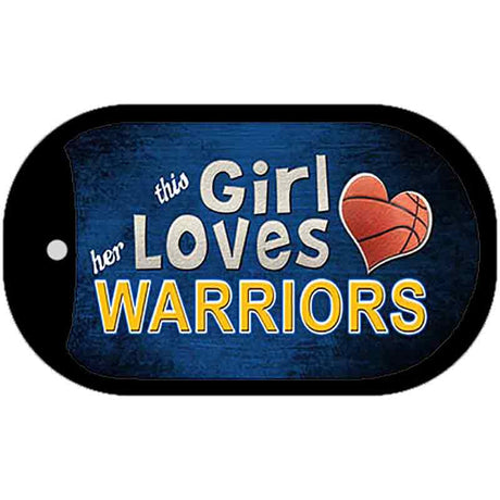 This Girl Loves Her Warriors Novelty Metal Dog Tag Necklace DT-8425