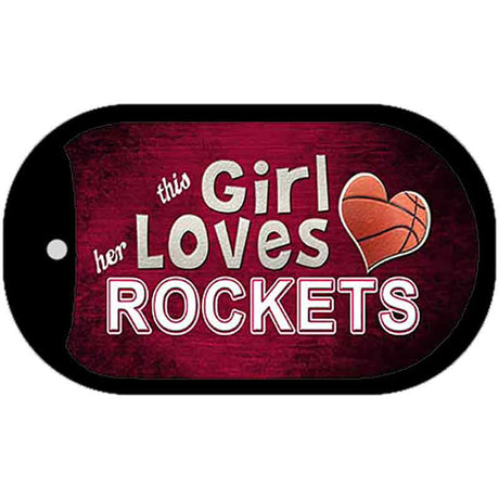 This Girl Loves Her Rockets Novelty Metal Dog Tag Necklace DT-8426