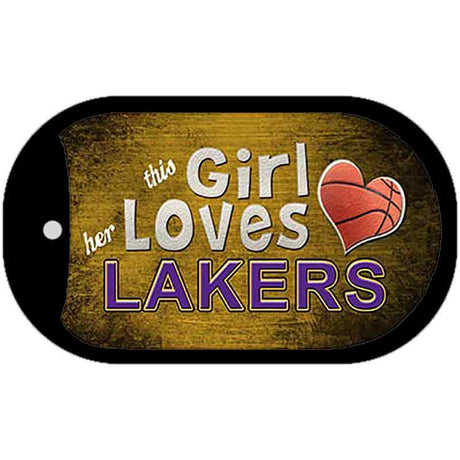 This Girl Loves Her Lakers Novelty Metal Dog Tag Necklace DT-8429