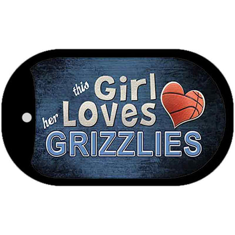 This Girl Loves Her Grizzlies Novelty Metal Dog Tag Necklace DT-8430