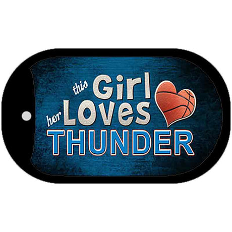 This Girl Loves Her Thunder Novelty Metal Dog Tag Necklace DT-8436