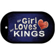 This Girl Loves Her Kings Novelty Metal Dog Tag Necklace DT-8441