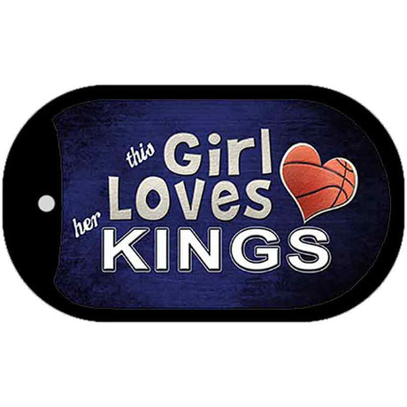 This Girl Loves Her Kings Novelty Metal Dog Tag Necklace DT-8441