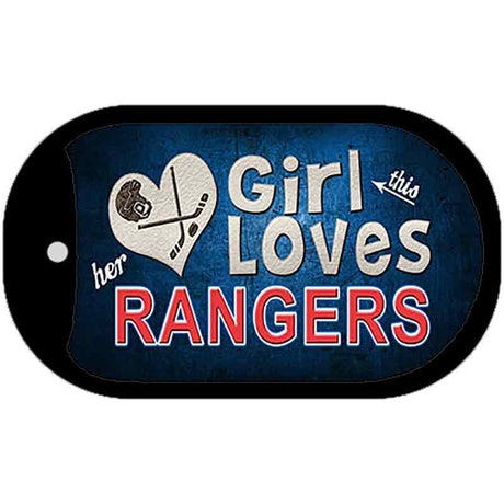 This Girl Loves Her Rangers Novelty Metal Dog Tag Necklace DT-8453