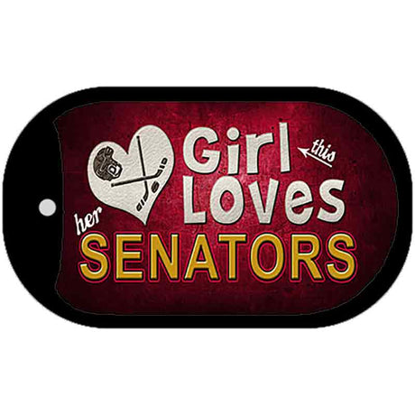 This Girl Loves Her Senators Novelty Metal Dog Tag Necklace DT-8454