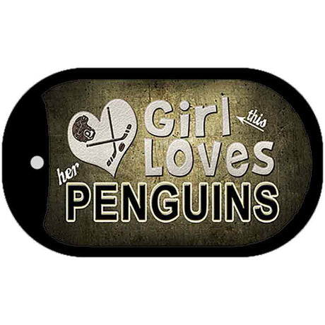 This Girl Loves Her Penguins Novelty Metal Dog Tag Necklace DT-8456