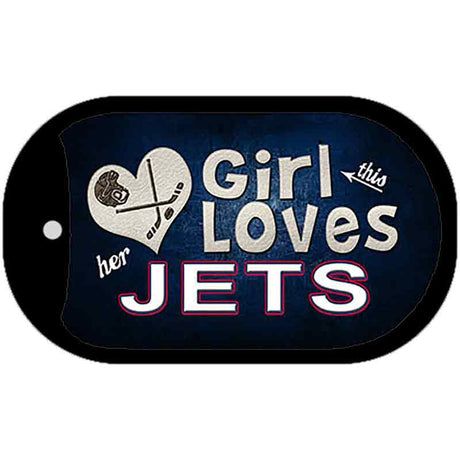 This Girl Loves Her Jets Novelty Metal Dog Tag Necklace DT-8460