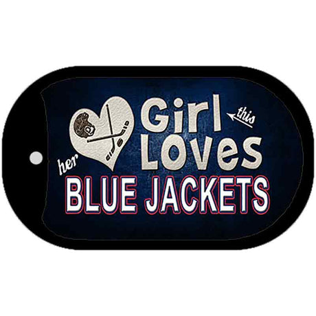 This Girl Loves Her Blue Jackets Novelty Metal Dog Tag Necklace DT-8465