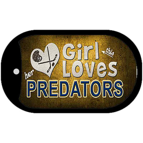 This Girl Loves Her Predators Novelty Metal Dog Tag Necklace DT-8471