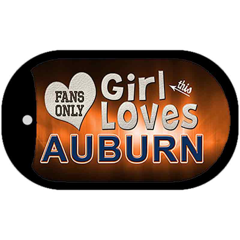 This Girl Loves Her Auburn Novelty Metal Dog Tag Necklace DT-8477