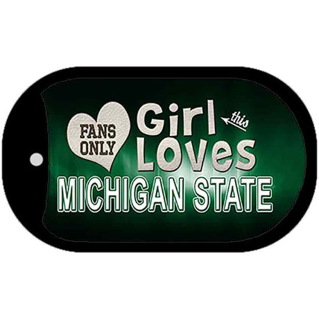 This Girl Loves Her Michigan State Novelty Metal Dog Tag Necklace DT-8492