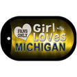 This Girl Loves Her Michigan Novelty Metal Dog Tag Necklace DT-8493