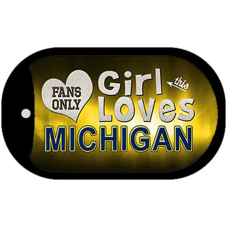 This Girl Loves Her Michigan Novelty Metal Dog Tag Necklace DT-8493