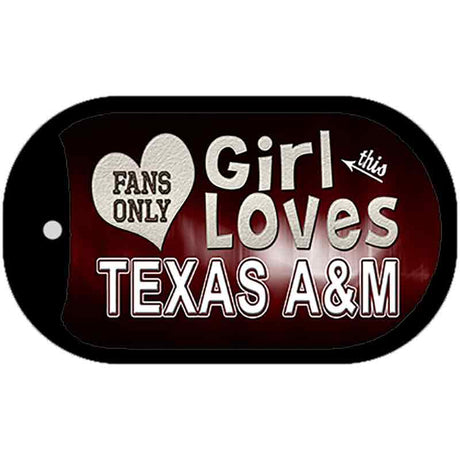 This Girl Loves Her Texas A&M Novelty Metal Dog Tag Necklace DT-8503