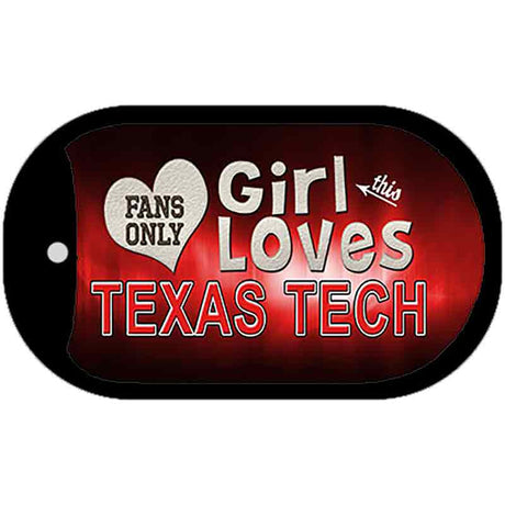 This Girl Loves Her Texas Tech Novelty Metal Dog Tag Necklace DT-8505