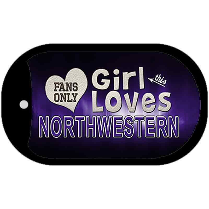 This Girl Loves Her Northwestern Novelty Metal Dog Tag Necklace DT-8512