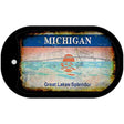 Michigan Rusty Blank Novelty Metal Dog Tag Necklace DT-8516