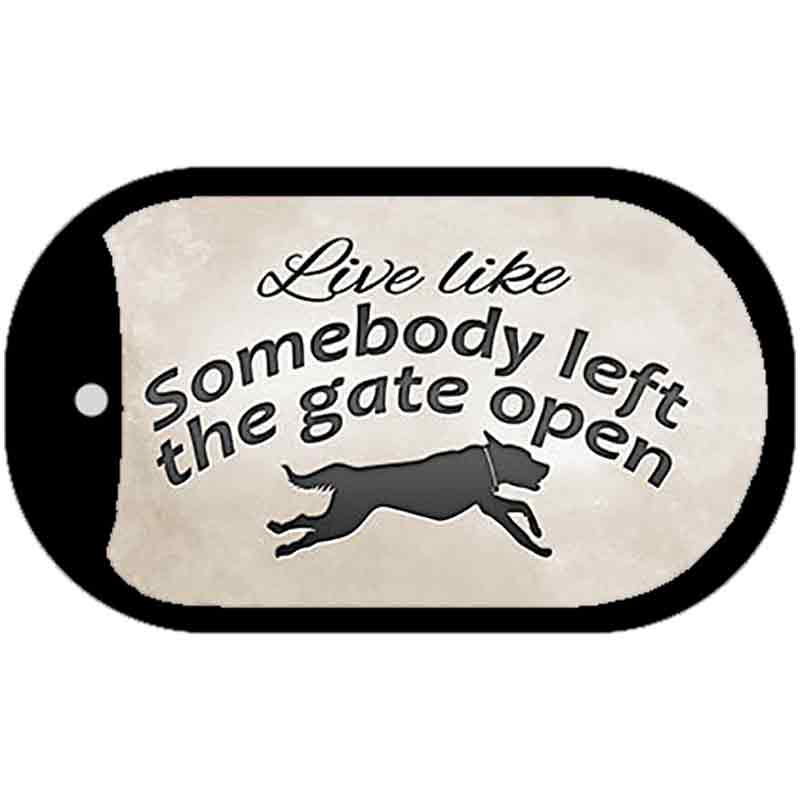 Gate Open Novelty Metal Dog Tag Necklace DT-8548