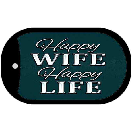 Happy Wife Happy Life Novelty Metal Dog Tag Necklace DT-8556